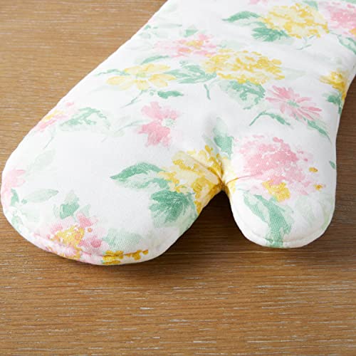 Amber Floral Oven Mitt & Pot Holder Set 2 (Petal Pink)