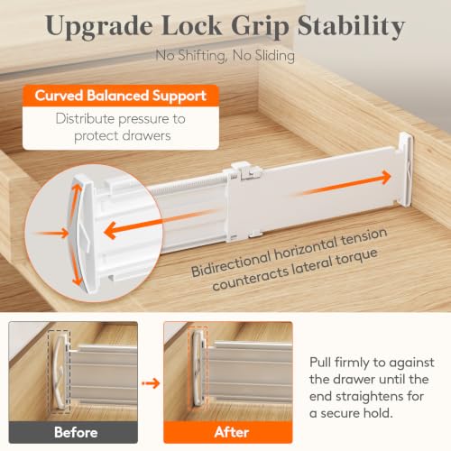 3.2" High Drawer Dividers for Clothes (3.2"H, 10.5-16.5"L)