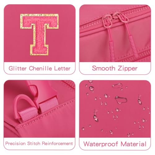 Initial Insulated Lunch Bag for Girls Kids (Rosy Red / T)