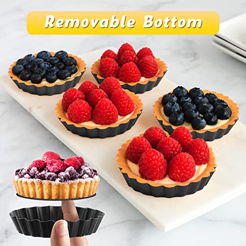 32 Pcs 3 Inch Tart Pans Nonstick (Black Gray / 3 Inch)