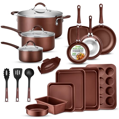Kitchenware Pots & Pans Set (20 piece / Brown)