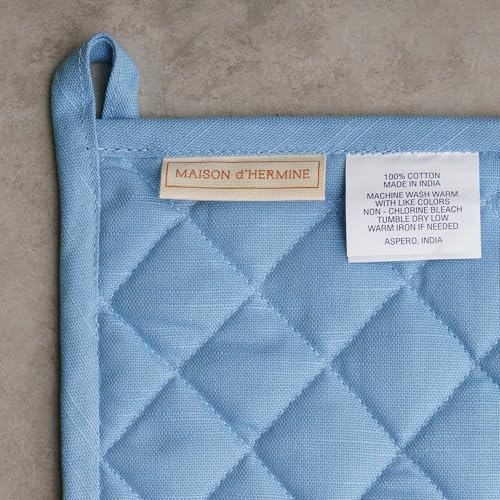 100% Cotton Oven Mitt & Pot Holder Set (012 - Fleurs De Mai / 7.5" x 13" & 8" x 8" (Oven Mitt & Pot Holder))