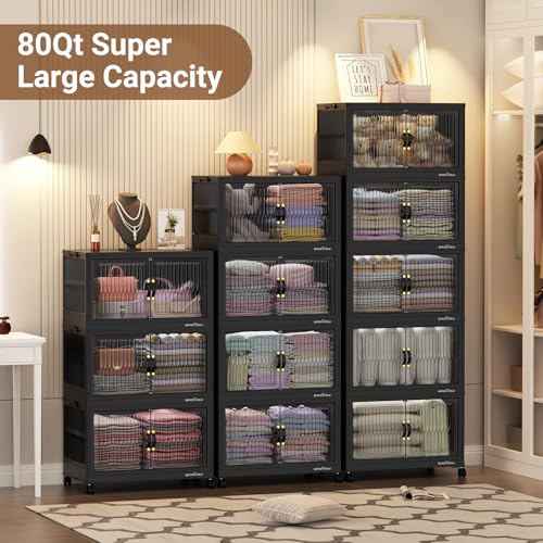400Qt Stackable Storage Bins with Lid (5 Count)