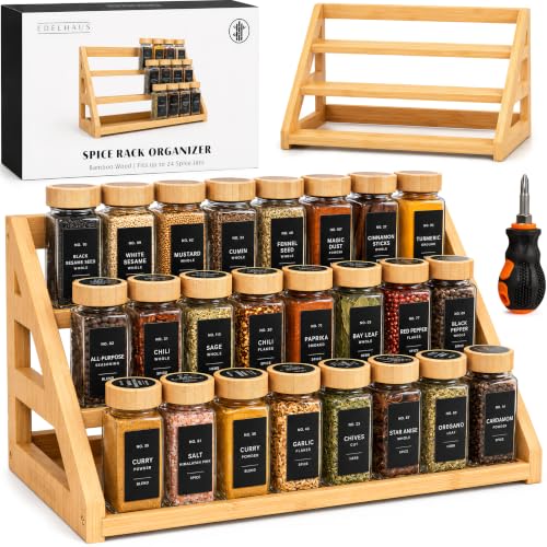 3 Tier Bamboo Spice Rack Organizer for Cabinet (Standing Rack)