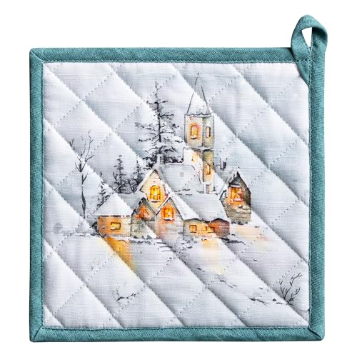 Pot Holders 100% Cotton Potholders (126 - Neige De Noel / 8" x 8" (Pot Holder Pack of 1))