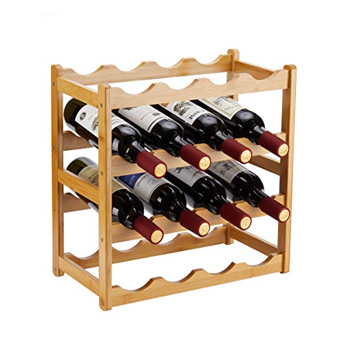 Bamboo Wine Rack (4 Tier Natural)