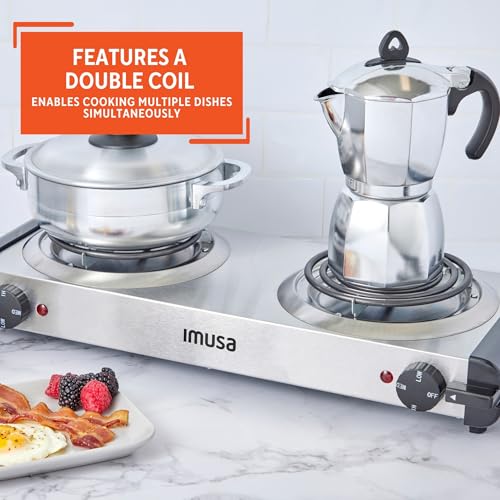 USA GAU 80312US Electric Double Burner 1750 (Stainless Steel Electric Double Burner / Double)