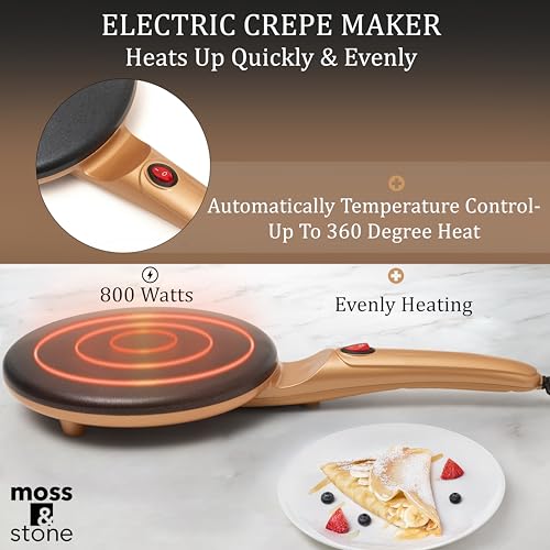 Gold Electric Crepe Maker (8 Inch Corded / Gold)
