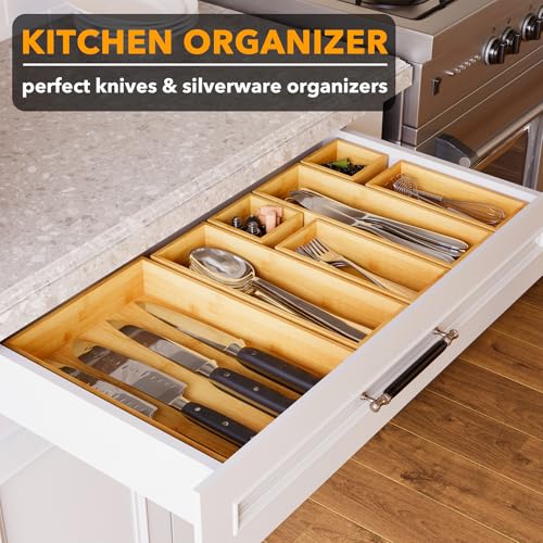 7 Piece Bamboo Drawer Organizer Storage Boxes Set (7-Piece / Natural)