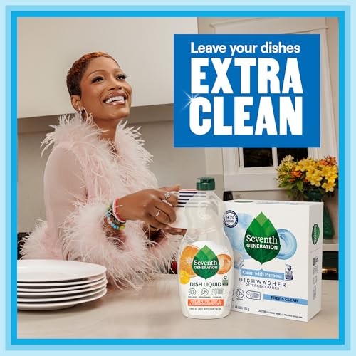 Dishwasher Detergent Packs Free & Clear for sparkling dishes Dishwasher tabs 45 count (45 Count)