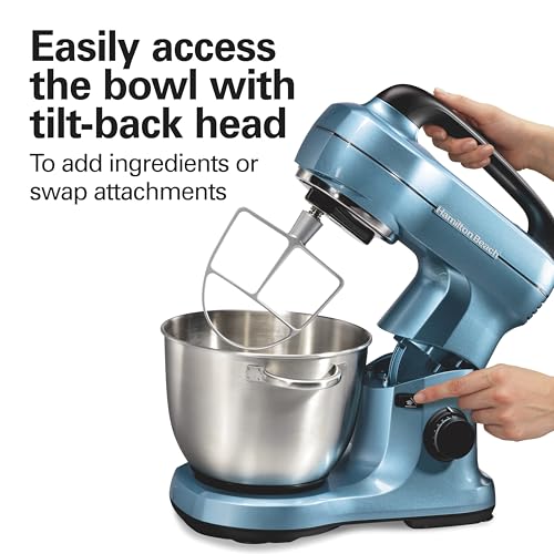 4 Qt Electric Stand Mixer With 7 Speeds (Blue / 4 Quarts)