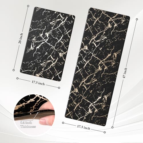Gold Foil Stamped Marble Kitchen Mats (19.64 Sq Ft)