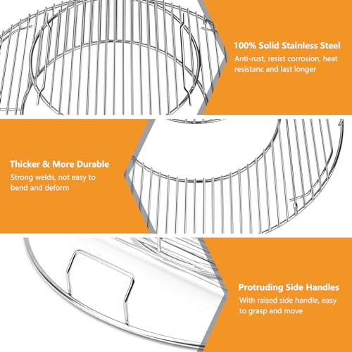 Grill Grates Replacement for Weber 8835 (22.5" Stainless Steel Round Grill Grate Grid)