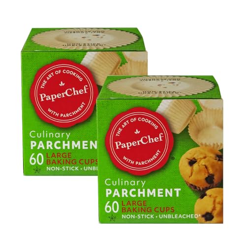 Large Parchment Baking Cups Nonstick Release 60 Count 2 Pack (Large (Pack of 2))