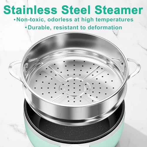 Hot Pot Electric with Steamer (1.5 L (With Steamer) / Green 2)