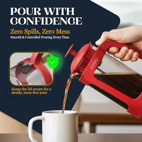P3 French Press Coffee Maker (Red / 32 oz)