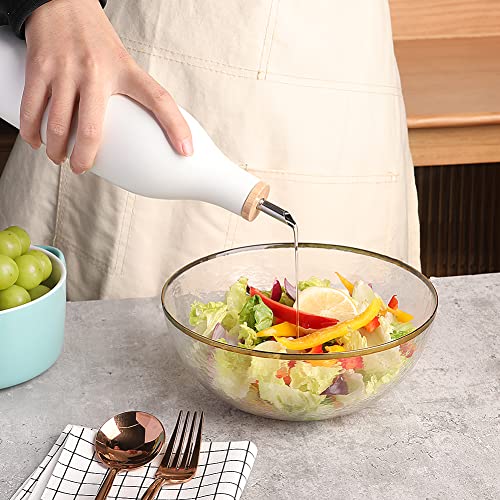 Sweejar Matte Ceramic Olive Oil Dispenser Bottle with Spout (Gray / 17 Oz(Glazed))