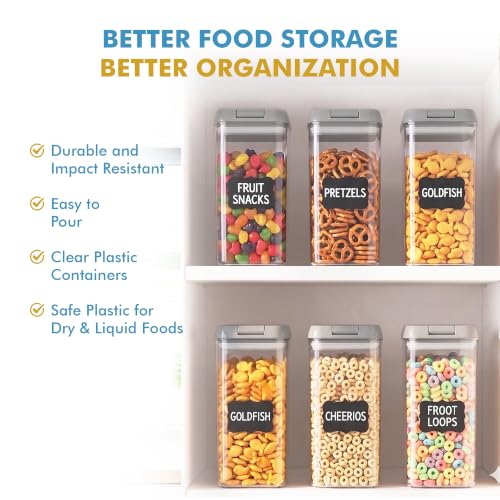 6 PC 1.2L Airtight Food Storage Containers with Lids BPA Free Plastic (Gray)