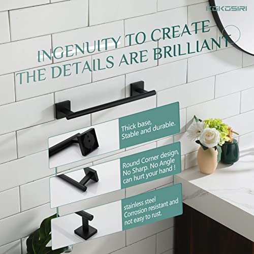 Bathroom Towel Bars 12 Inch Towel Ring Matte Black 30CM Hand Towel Holder for Bath Kitchen Wall Stainless Steel B4005BK (Matte Black / 12-Inch)