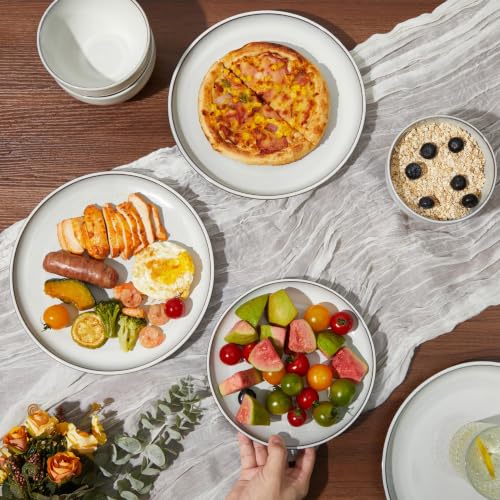 Stoneware Dinnerware Sets for 6 (Moonstone White / Set (18pcs))
