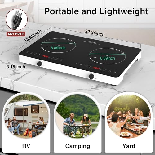 Double Induction Cooktop (24 Inch Black&White)