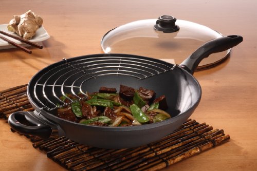 12.5" 5.3Qt Wok HD Nonstick Diamond Coated Aluminum Wok (12.5 Inch (32 cm, 5.3 Quart) / Gray)