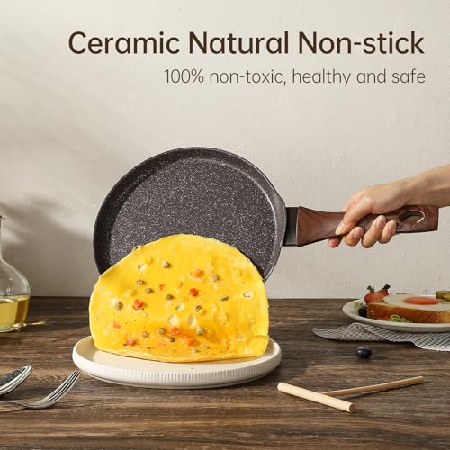 11 Inch Nonstick Crepe Pan (11 INCH（Brown）)