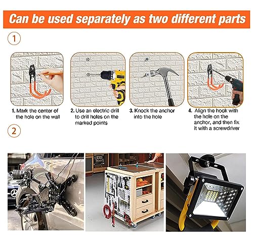 Large Heavy Duty Magnetic Garage Hooks (Large J/2pack26-130lbs)