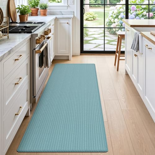 Kitchen Floor Mats Cushioned Anti Fatigue (2-turquoise / 86"l X 23"w X 0.4"th)