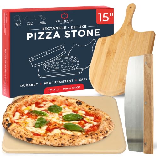 Large Pizza Stone for Oven and Grill Set