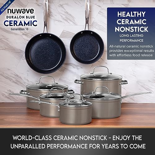 Healthy Duralon Blue Ceramic Nonstick Cookware Set (Clay / 12pc Cookware Set / Cookware Set)