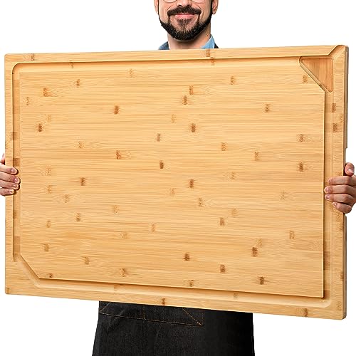 36 x 24 Extra Large Bamboo Cutting Board for Kitchen (Natural / 36"L x 24"W)