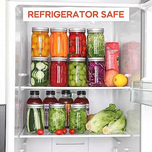 16oz Regular Mouth Mason Jars (Silver Split Lids-16oz)