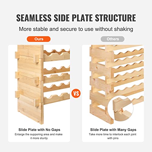8 Tier 72 Bottles Stackable Modular Wine Rack (Natural Wood Color / 8-Tier 72 Bottles)