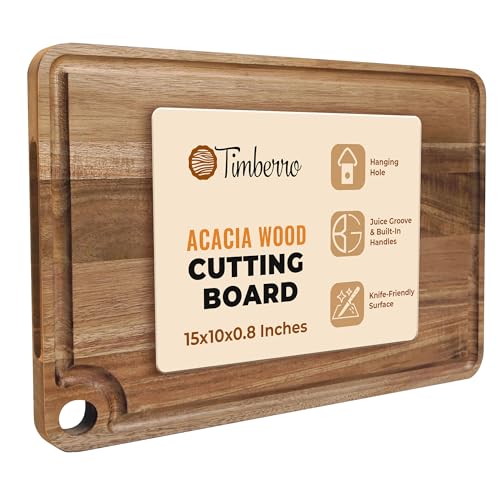 Acacia Wood Cutting Board (15"L x 10"W)