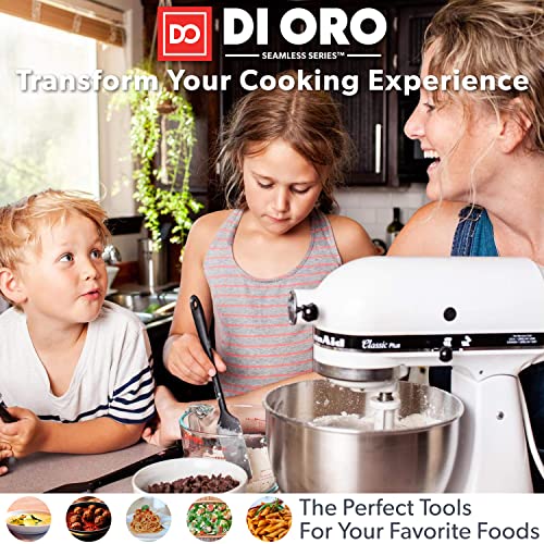 DI ORO Silicone Cooking Spoons (Black)