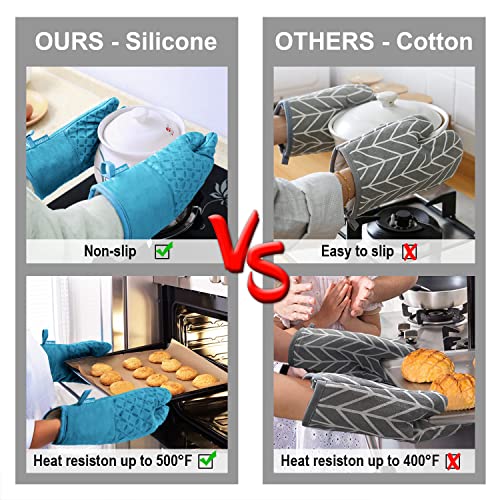 Oven Mitts and Pot Holders 6pcs Set (Sky Blue)