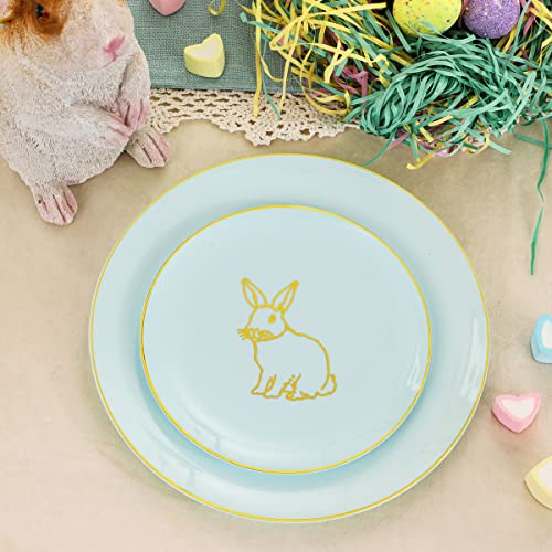 60 Pieces Easter plates with Gold Bunny (Bunny / 60)