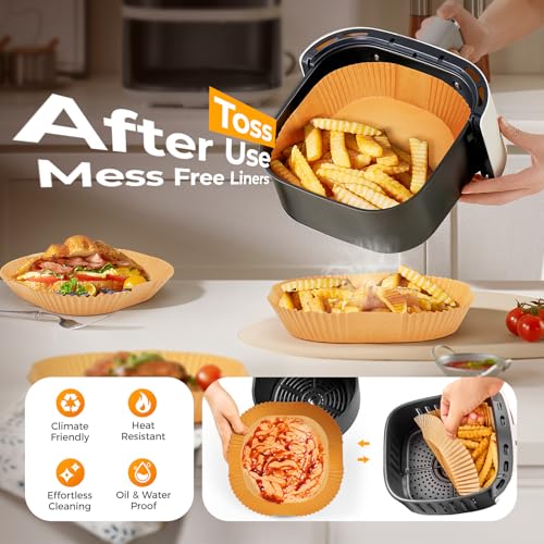 500 Pcs 8" Square Air Fryer Liners Disposable for 5 (500 Count)