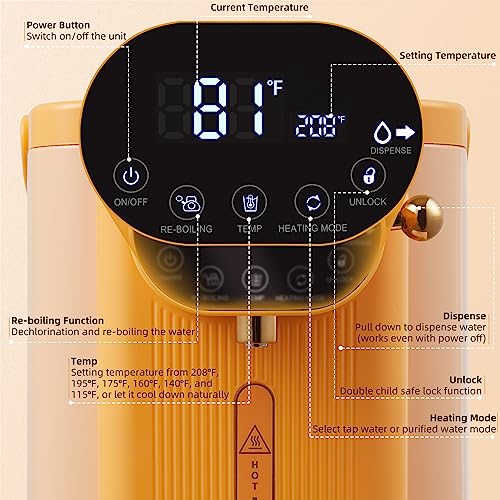 OCTAVO Water Boiler & Warmer 3 Liter (5160-Orange)