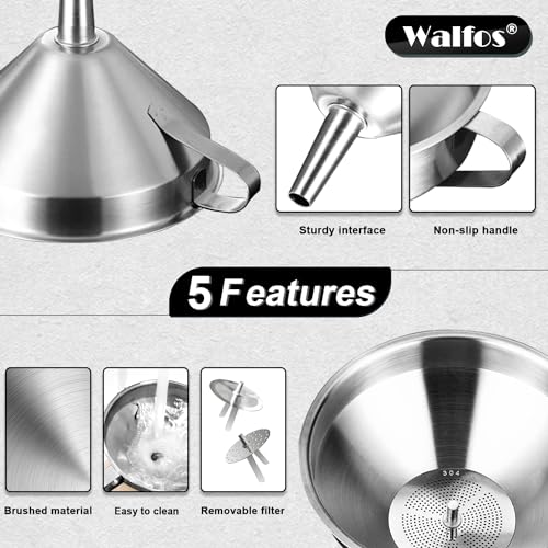 Extra Large Stainless Steel Funnel with Venting Slot