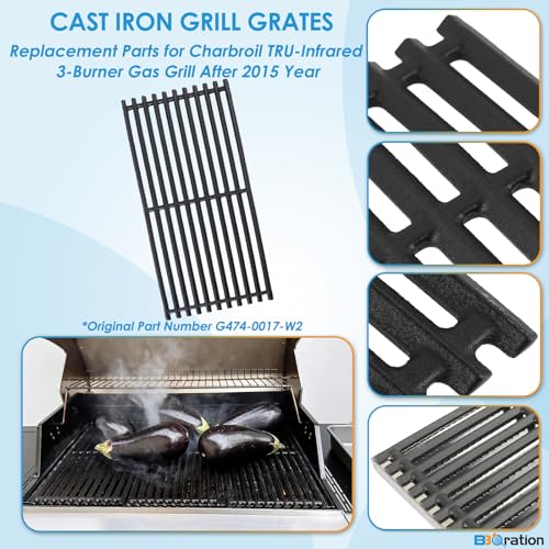 17" Grill Grates and Emitter for Charbroil TRU Infrared 3 (17" x 8 1/16"+17" x 7 5/8")