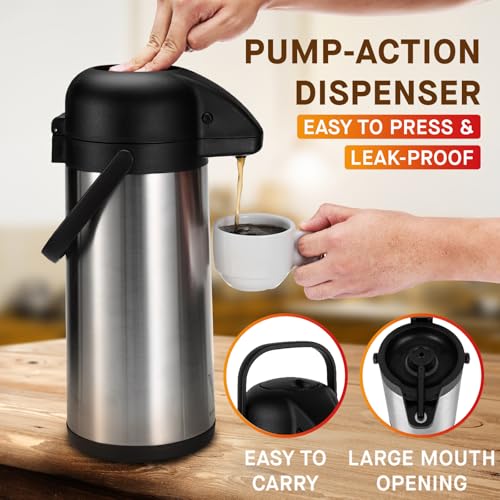 Airpot Coffee Dispenser with Pump (102 Ounces / 2 Pack)