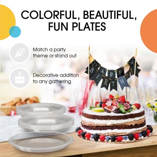 Sturdy Clear Plastic Plates 9" Party Plates 100 Pcs (9 inch / Clear)