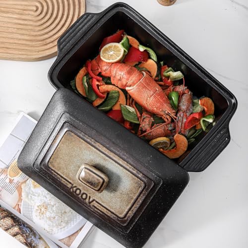 Ceramic Casserole Dish with Lid (Rough Black)