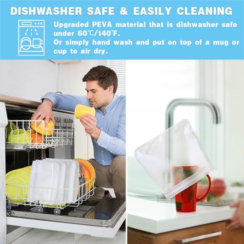 Reusable Snack Bags Dishwasher Safe (10 Pack Orange Snack Bags)
