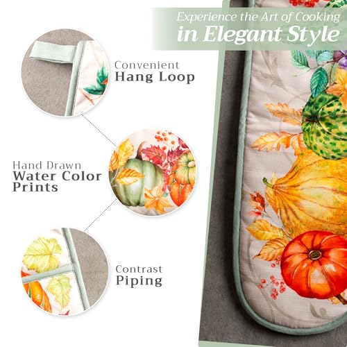 Double Oven Mitts 100% Cotton Double Oven Glove (085 - Lumina / 7" x 35" (Double Oven Mitt))