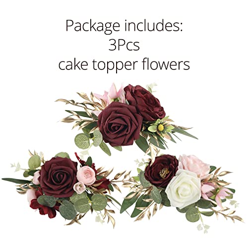 3Pcs Premade Cake Flowers (3 Count)