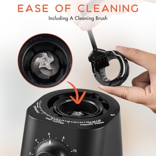 Conical Burr Coffee Grinder Electric (Black)