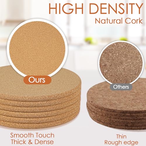 6 Pack Extra Large Cork Trivet (07-9.5 Inch 6pcs Round)